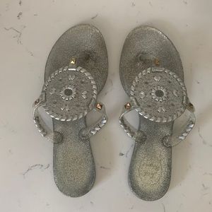Jack Rogers Sparkle Jelly Silver sandal/flip flop